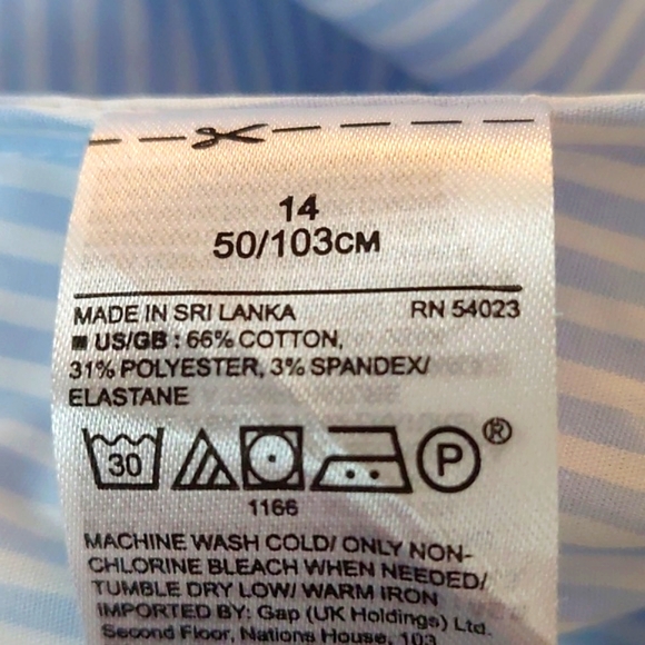 NWT Banana Republic tailored ruffled blouse, blue/white striped, 14 - Picture 9 of 9